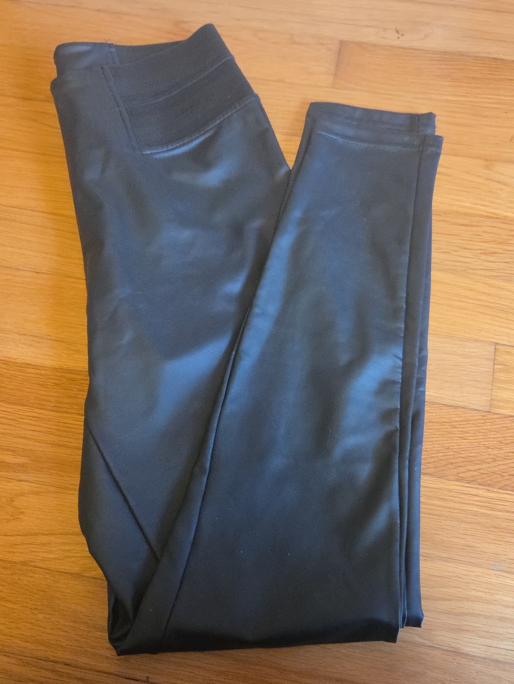 Vera Wang Faux Leather Leggings - Stretchy High-Waist